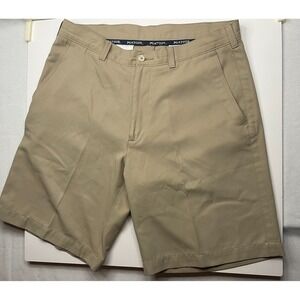 PGA Tour Khaki Flat-Front Men's Shorts Sz 34 with 4th glove pocket